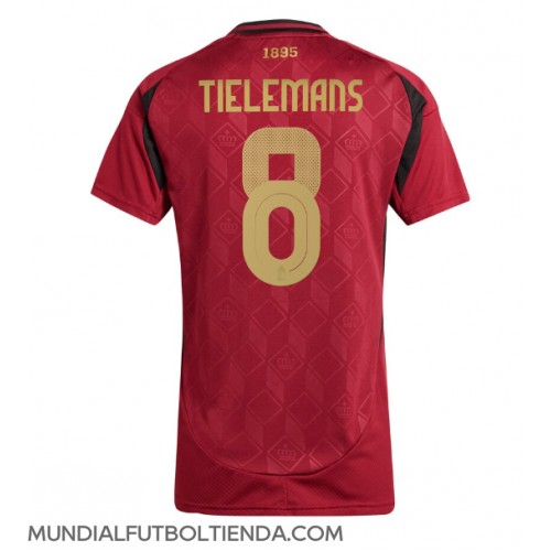 Camiseta Bélgica Youri Tielemans #8 Primera Equipación Replica Eurocopa 2024 para mujer mangas cortas